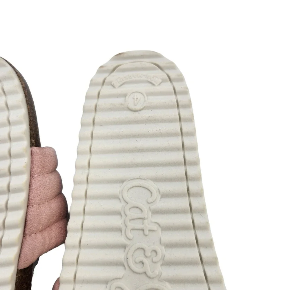 Cat & Jack Sandals Youth Girls Size 4 Pink‎ Selma Slide On Non-Marking Open Toes